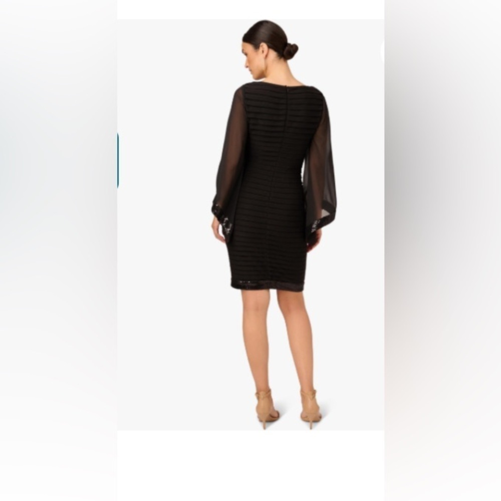 Adrianna Papell - Bell Sleeve Striped Dress - Picture 3 of 13